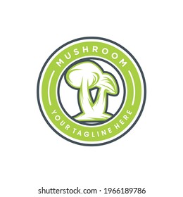 Mushroom Farming Logo vector simple modern agriculture organic food design template