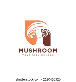 Mushroom Farming Logo vector simple modern agriculture organic food design template
