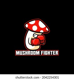 mushroom fighter boxing gamer cartoon
