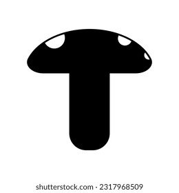 Mushroom Fill Icon Symbol Vector. Black Glyph Mushroom Icon