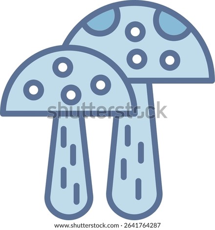 Mushroom Filled Blue Tone Icon