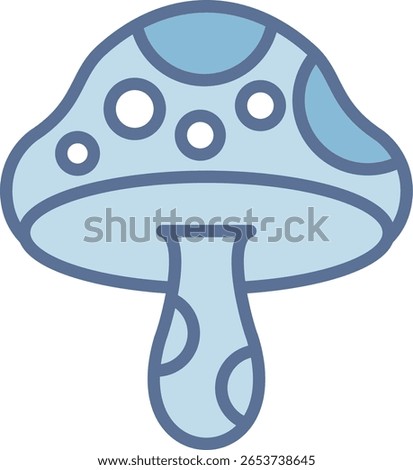Mushroom Filled Blue Tone Icon