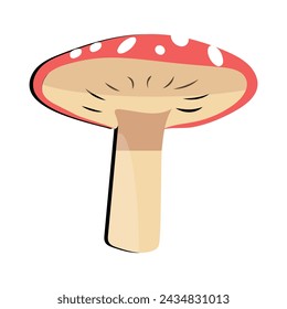 Mushroom flat design cartoon different mushrooms vector illustration, wild mushroom symbol signs, Amanita poisonous. Eps 10
