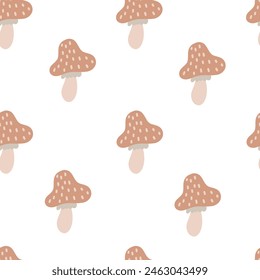Diseño plano de seta patrón sin fisuras para niños
