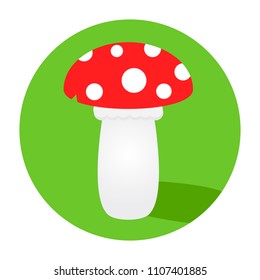 Mushroom flat design shadow glyph icon. Vector silhouette illustration