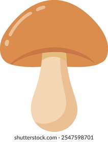 Mushroom flat design vector illustration isolated on white background.