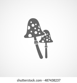 Mushroom Flat Icon On White Background