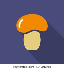 Mushroom flat icon vector, colorful logo illustration with the shadow isolated on white