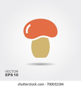 Mushroom flat icon vector, colorful logo illustration with the shadow isolated on white