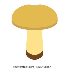 mushroom flat illustration isolated on white. Forest and wild life series