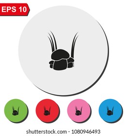 Mushroom flat round colorful vector icon.