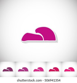 Mushroom. Flat sticker with shadow on white background. Vector illustration