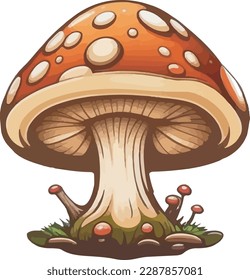 Mushroom fly agaric multicolor vector illustration isolated on white background