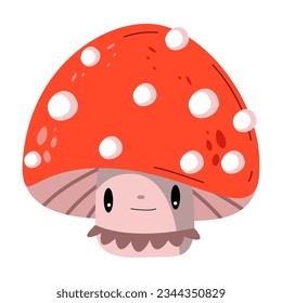 mushroom fly agaric vector illustration in the doodle style