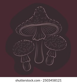 mushroom fly-agaric toadstool outline icon