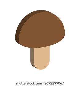 Pilzwald-Symbol. Brown Cap Objekt. Einfache flache Vektorgrafik. Natürliches Lebensmittelsymbol. EPS 10.