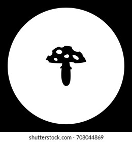 mushroom from forest simple silhouette black icon eps10