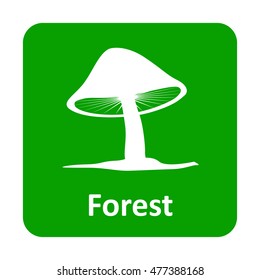 Mushroom in the forest vector icon for web and print