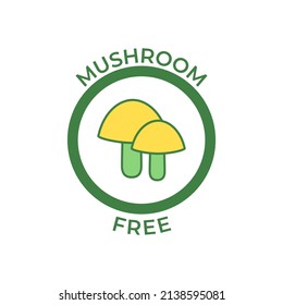 Mushroom free label icon in color icon, isolated on white background 