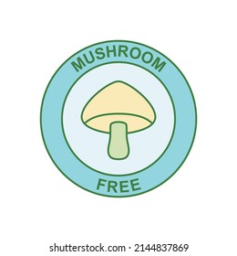 Mushroom free label icon in color icon, isolated on white background 