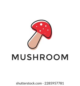 mushroom fresh lines art colorful logo design vector symbol icon illustration