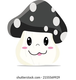 Mushroom Fruit Emoji Vector Design. Fungus Art Illustration Forest. Fresh Product Autumn. 