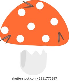 Diseño de vectores Emoji de fruta de champiñón. Bosque de Ilustración de Arte Fungus. Producto Fresco Otoño.