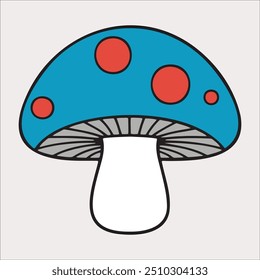 mushroom fungi  vector art illustration.