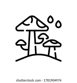 Mushroom, Fungus Icon Logo Vector Isolated. Autumn Icon Set. Editable Stroke and Pixel Perfect.