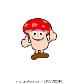 Mushroom Funny Mascot Logo Design