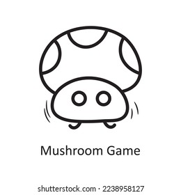 Mushroom Game vector outline Icon Design illustration. Entertainment Symbol on White background EPS 10 File