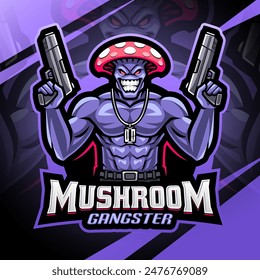 Pilz Gangster Esport Maskottchen Logo Design