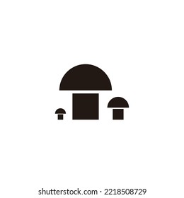 Mushroom, geometric symbol simple logo vector