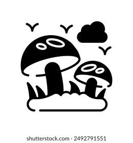 Mushroom Glyph Icon, Vector illustration