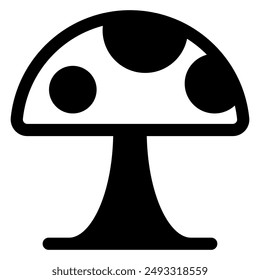 mushroom glyph icon vector illustration isolated on white background