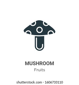 Mushroom glyph icon vector on white background. Flat vector mushroom icon symbol sign from modern fruits collection for mobile concept and web apps design.