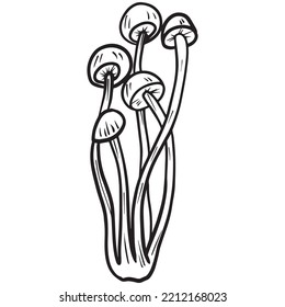 mushroom graphic design vector illustration, art tattoo sketch, hand draw, print use
