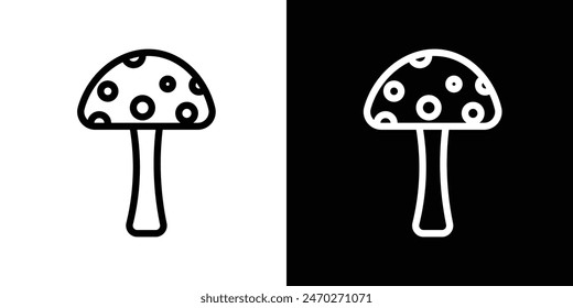 Mushroom graphics. Simple shiitake mushroom vector. Fungi symbol.