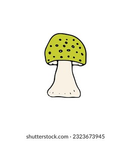Mushroom, great design for any purposes. Doodle vector illustration. Edible mushrooms and toadstools. Healthy food illustration. Autumn forest plants sketches for textiles, wallpaper, coloring