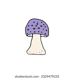 Mushroom, great design for any purposes. Doodle vector illustration. Edible mushrooms and toadstools. Healthy food illustration. Autumn forest plants sketches for textiles, wallpaper, coloring