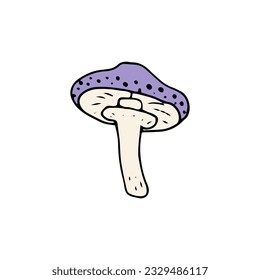 Mushroom, great design for any purposes. Doodle vector illustration. Edible mushrooms and toadstools. Healthy food illustration. Autumn forest plants sketches for textiles, wallpaper, coloring