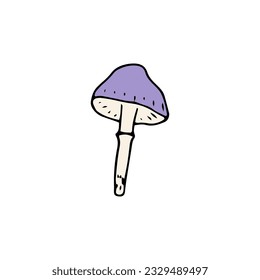 Mushroom, great design for any purposes. Doodle vector illustration. Edible mushrooms and toadstools. Healthy food illustration. Autumn forest plants sketches for textiles, wallpaper, coloring
