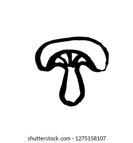 Mushroom grunge brush icon. Vector illustration.