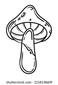 Mushroom hand drawn lines design vector. Thanksgiving autumn holiday symbol.