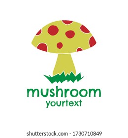 mushroom hand drawn logo design. funny icon