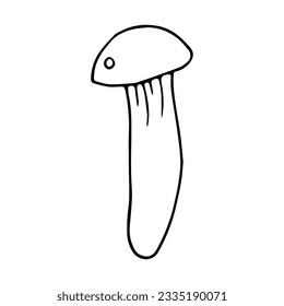 Mushroom in hand drawn style on isolated white background.