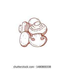 Mushroom is hand draws in vector.