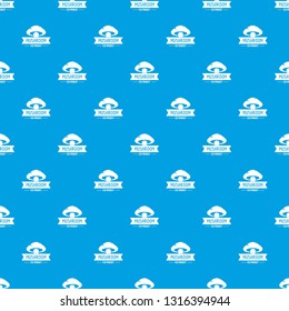 Mushroom harvest pattern vector seamless blue repeat for any use