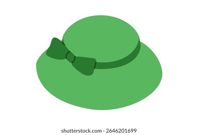 Mushroom Hat with bow. Summer Head Fashion accessory cap with wide narrow brim clothing technical illustration. Vector headgear for Men, women, unisex, flat template CAD mockup sketch outline isolated