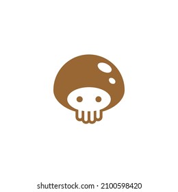 mushroom head skull logo with a cute and fun shape